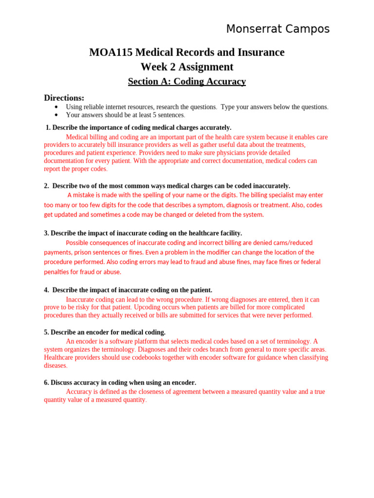 Importance of Accurate Medical Coding | PDF | Medical Diagnosis ...