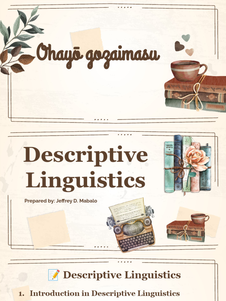Understanding Descriptive Linguistics | PDF | Semantics | Phonology