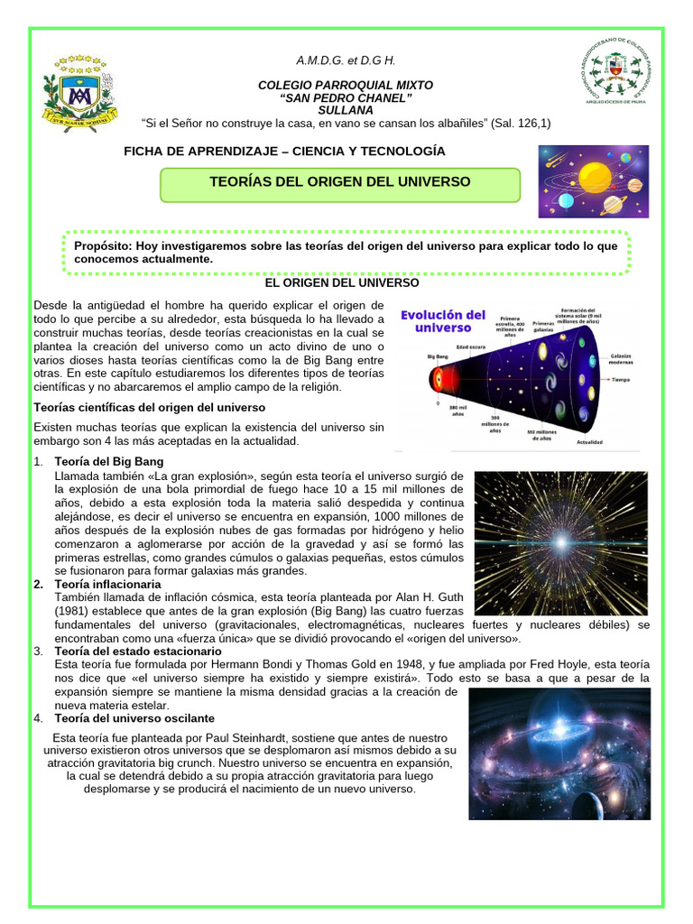 Teorías del Origen del Universo | PDF | Universo | Big Bang