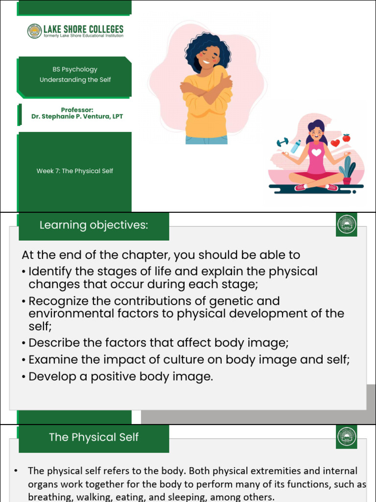 Week 7 The Physical Self | PDF | Self Esteem | Body Image