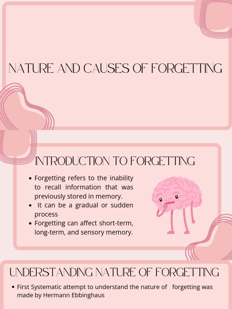 Understanding the Nature of Forgetting | PDF | Recall (Memory) | Psychology