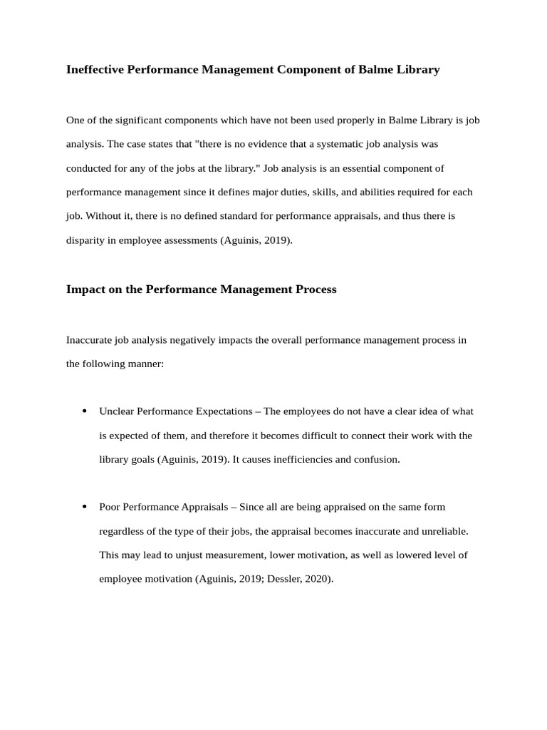 Job Analysis Issues in Balme Library | PDF