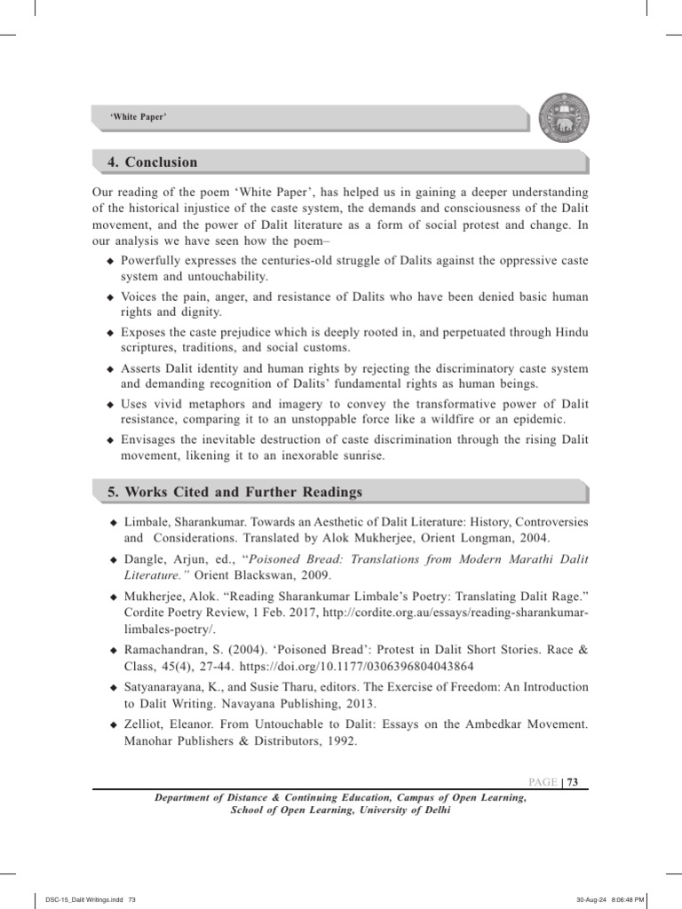 Dalit Poetry: Identity and Resistance | PDF | Dalit | Poetry