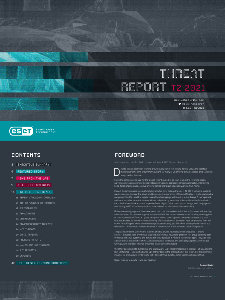Opcional-eset Threat Report t22021 | PDF | Malware | Internet ...