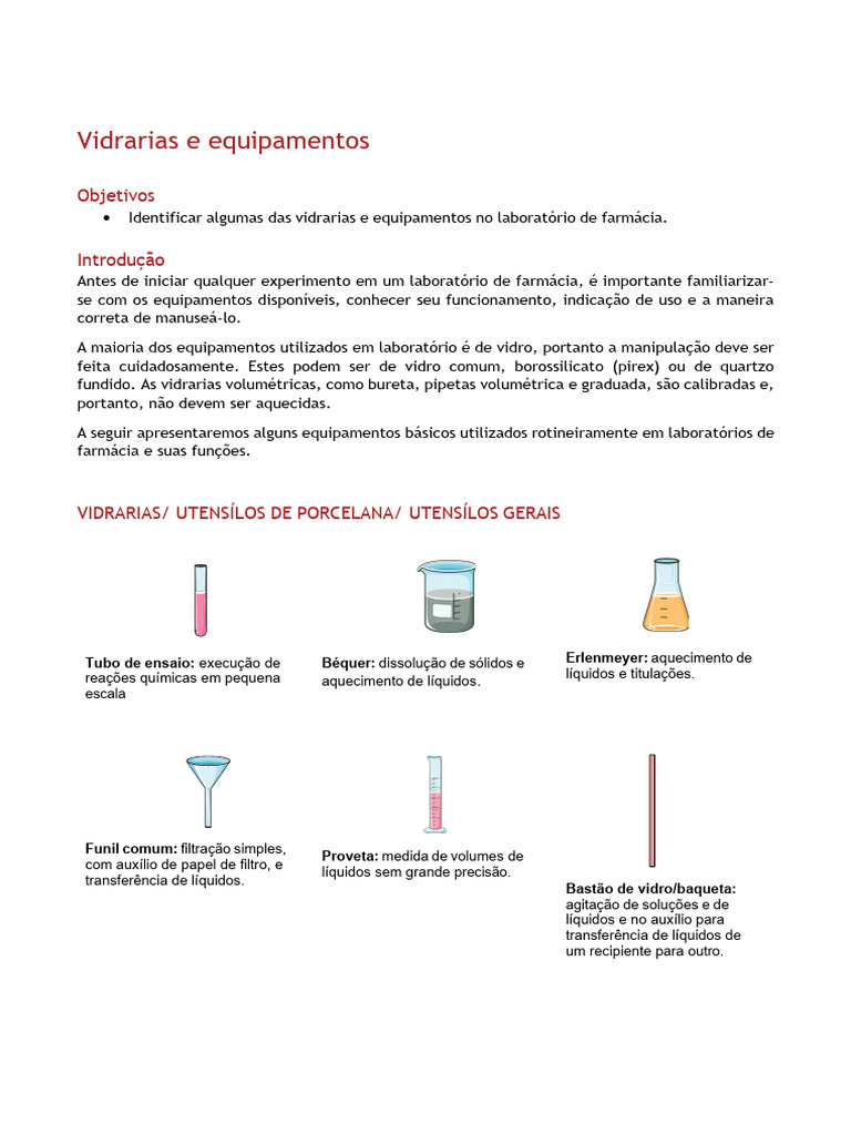 Vidrarias e Equipamentos de Laboratório | PDF | Laboratórios | Filtragem
