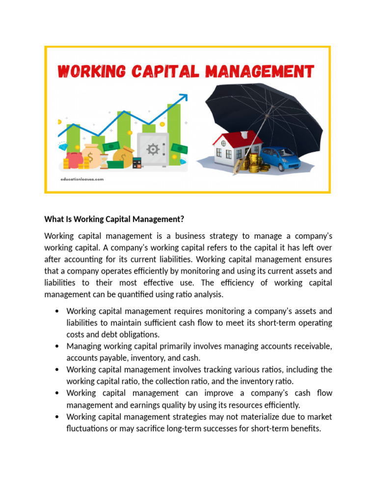 Understanding Working Capital Management | PDF | Working Capital ...