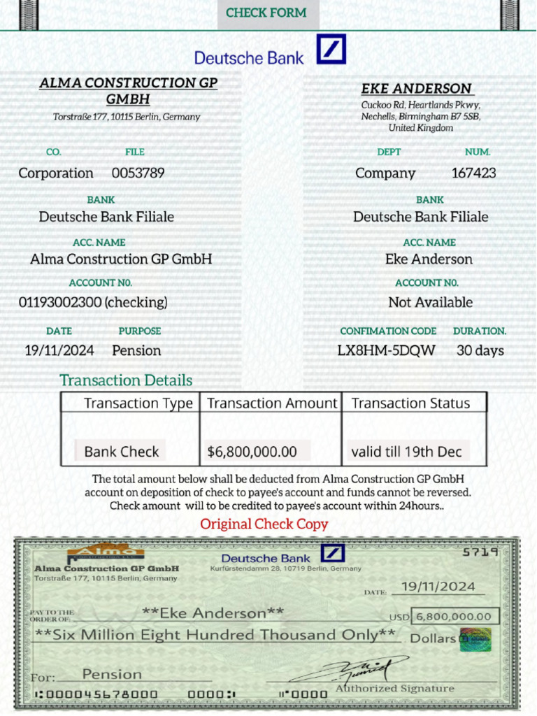 Pension Check Payment | PDF