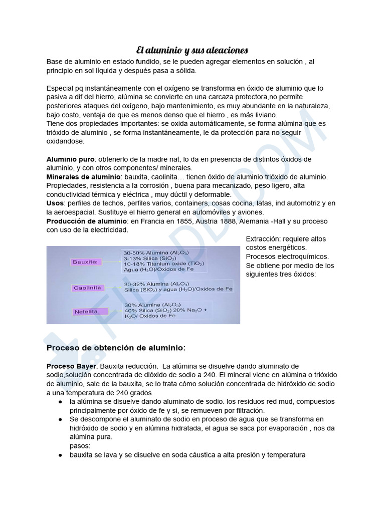 Aluminio y Sus Aleaciones | PDF | Aluminio | Aleación