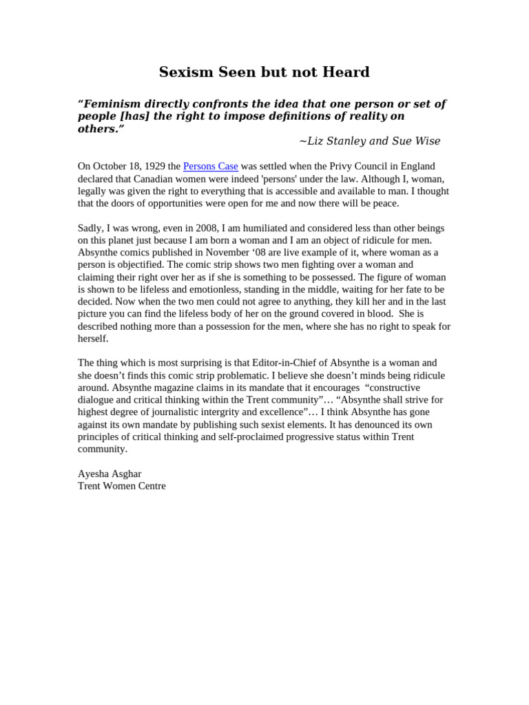 Examining Sexism in Media Representation | PDF