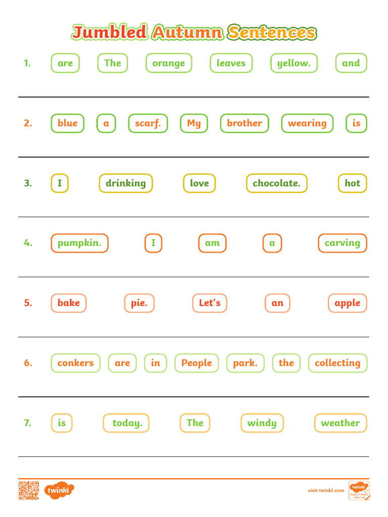 t 1663855258 Esl Autumn Jumbled Sentences Ver 2 | PDF
