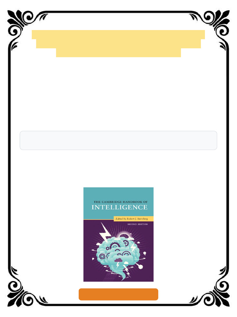 The Cambridge Handbook of Intelligence 2nd Edition Robert J. Sternberg ...