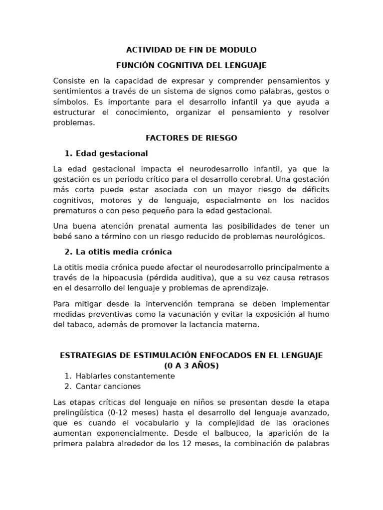 Estrategias para Estimular el Lenguaje Infantil | PDF | Aquisición de ...