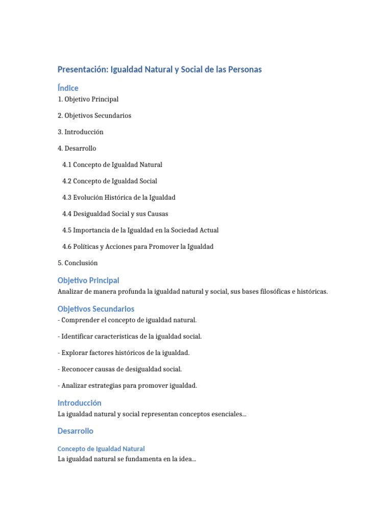 Análisis de Igualdad Natural y Social | PDF | Desigualdad social ...