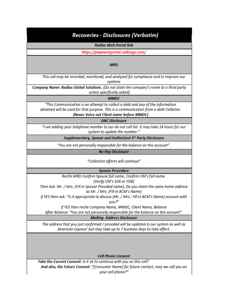 Disclosures | PDF | Payments | Bankruptcy