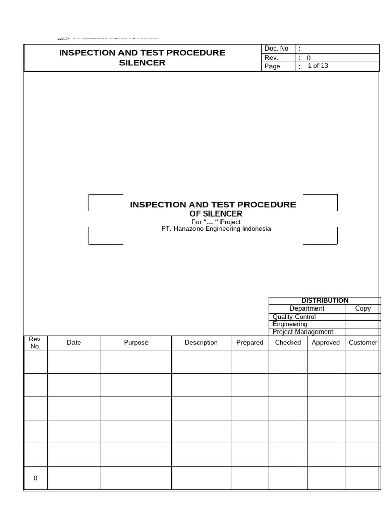 Silencer Inspection and Test Procedure | PDF | Welding | Construction
