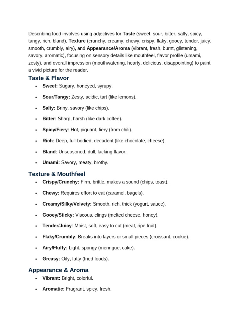 Des FOOD | PDF | Taste | Umami