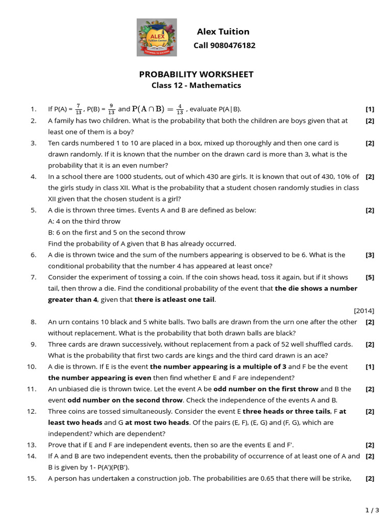 Question 2473269 | PDF | Probability | Statistical Theory