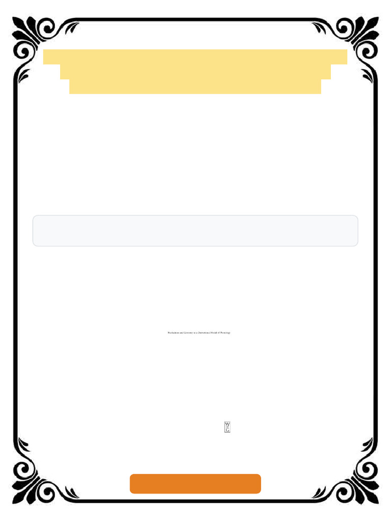 Markedness and Economy in A Derivational Model of Phonology Andrea ...