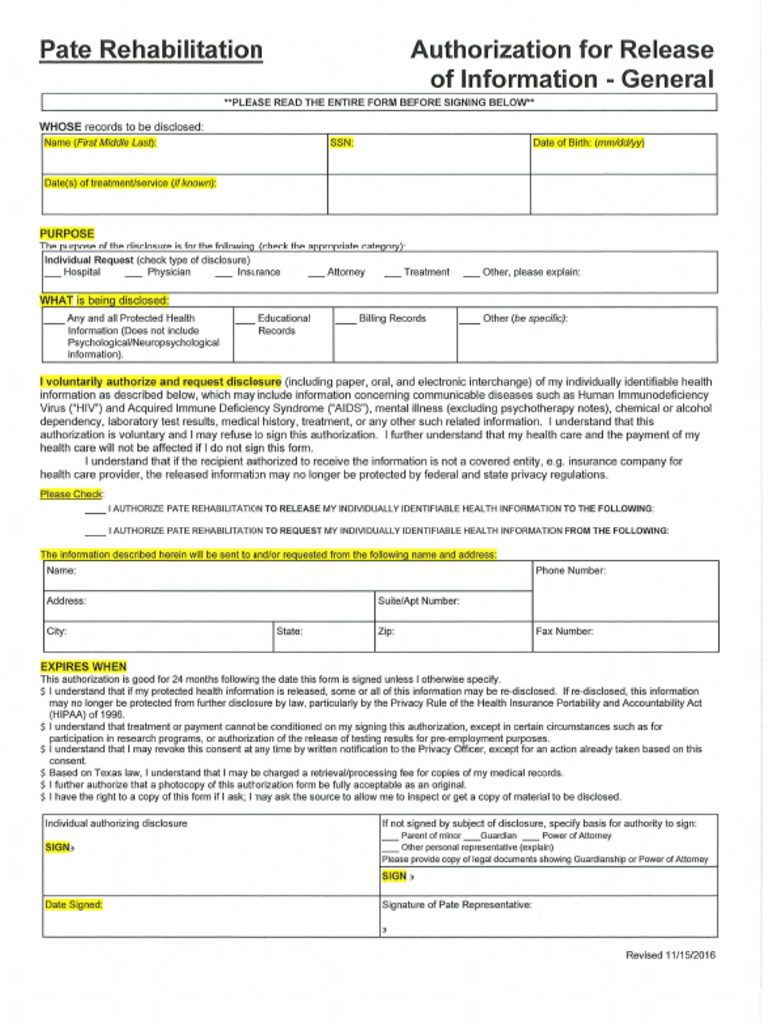 Authorization Forms | PDF