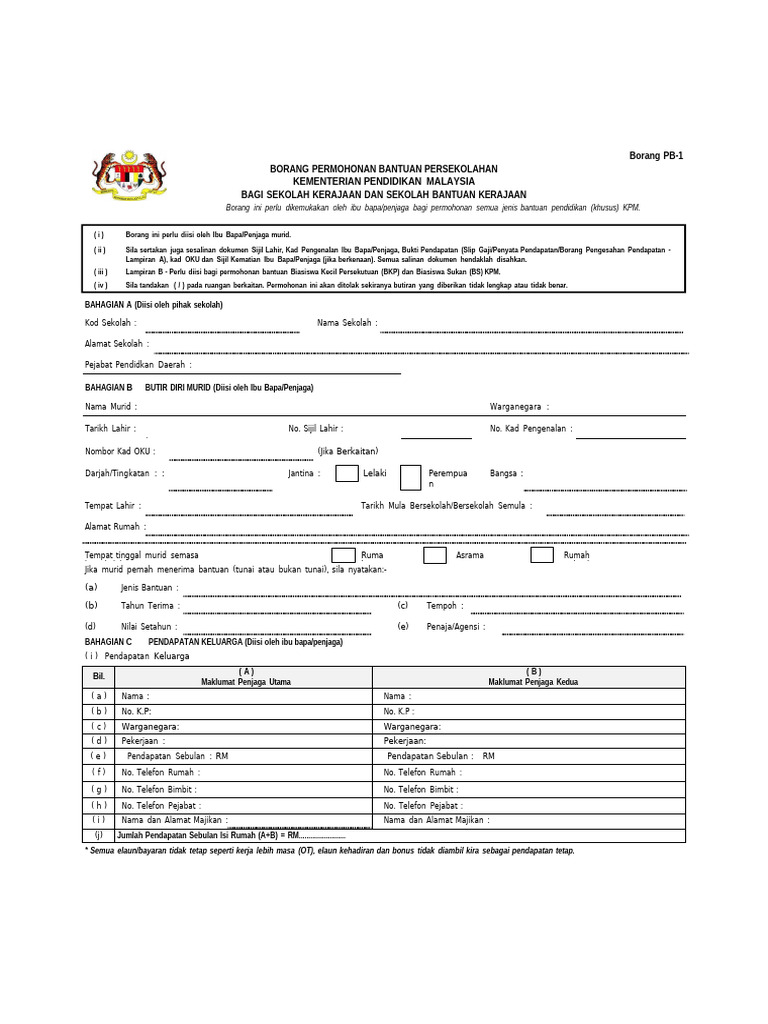 Borang Pb1, Pb2, Pb3 | PDF