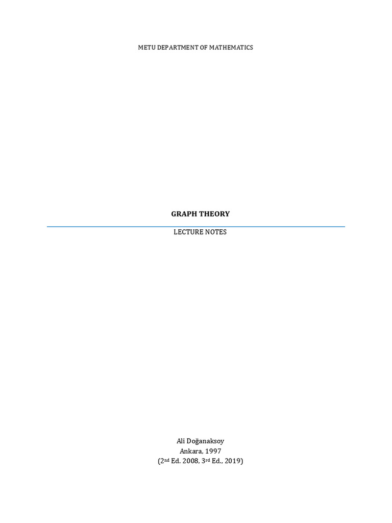 Graph Theory Lecture Notes Overview | PDF | Vertex (Graph Theory ...