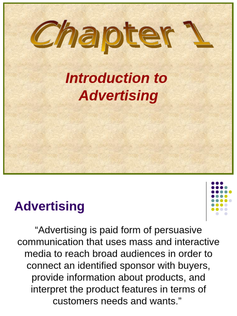 Chapter 1 | PDF | Advertising | Marketing