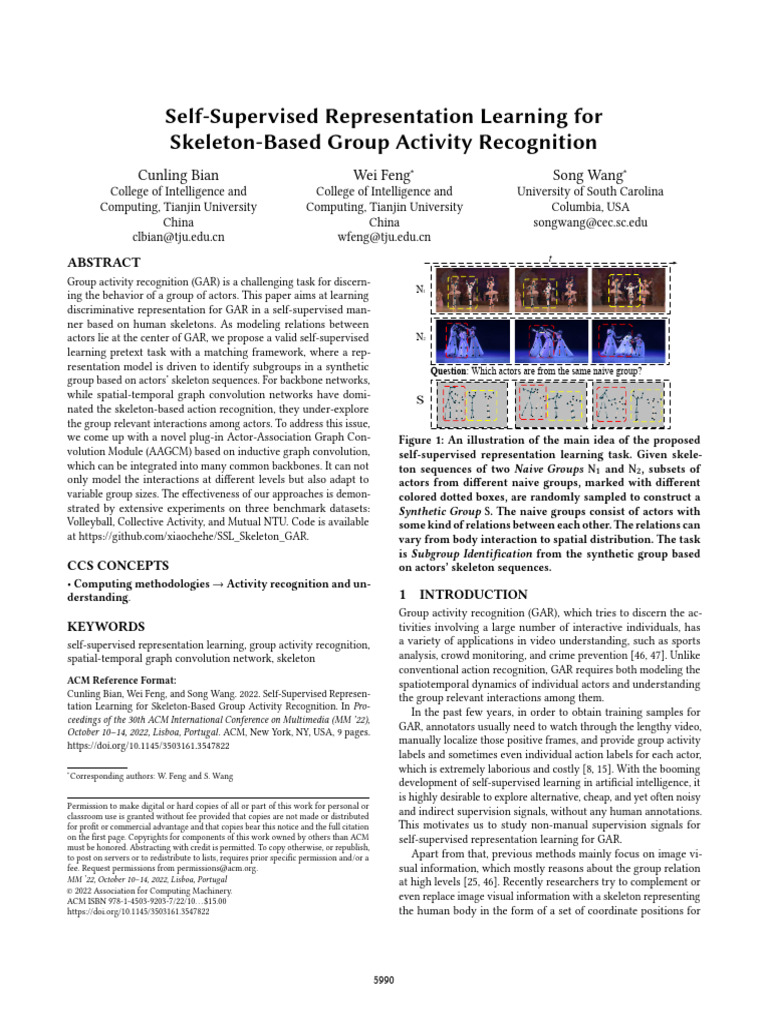 Self-Supervised Learning for Group Activity Recognition | PDF | Deep ...