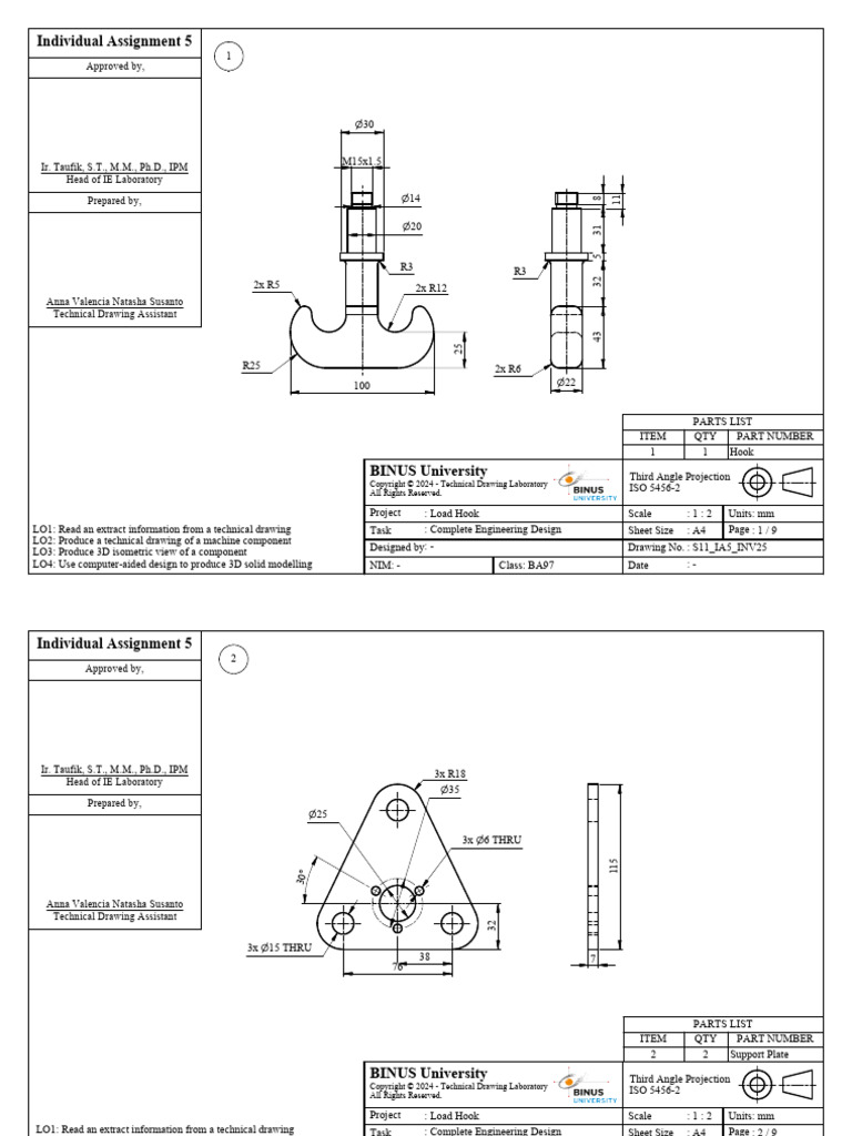 Load Hook Engineering Design Document | PDF | Technical Drawing ...