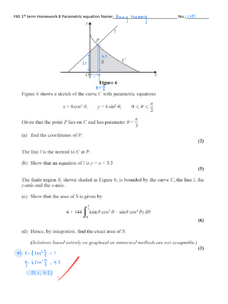 Parametric Equations Homework Assignment | PDF