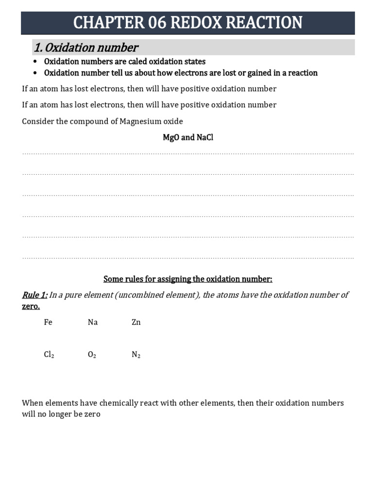 Chapter 06 Redox Reaction | PDF
