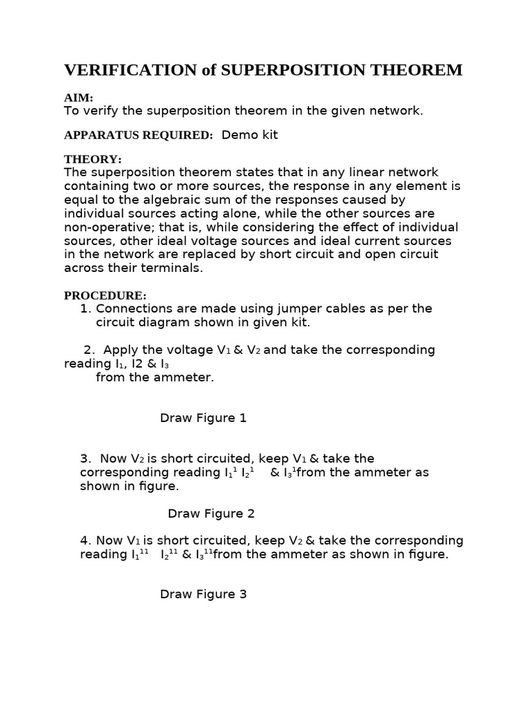Verification of Superposition Theorem | PDF