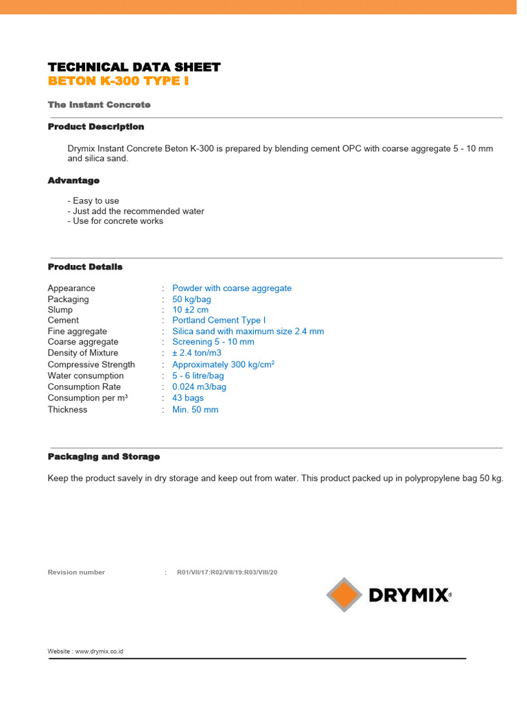 Spektek Beton K-300 Type I | PDF