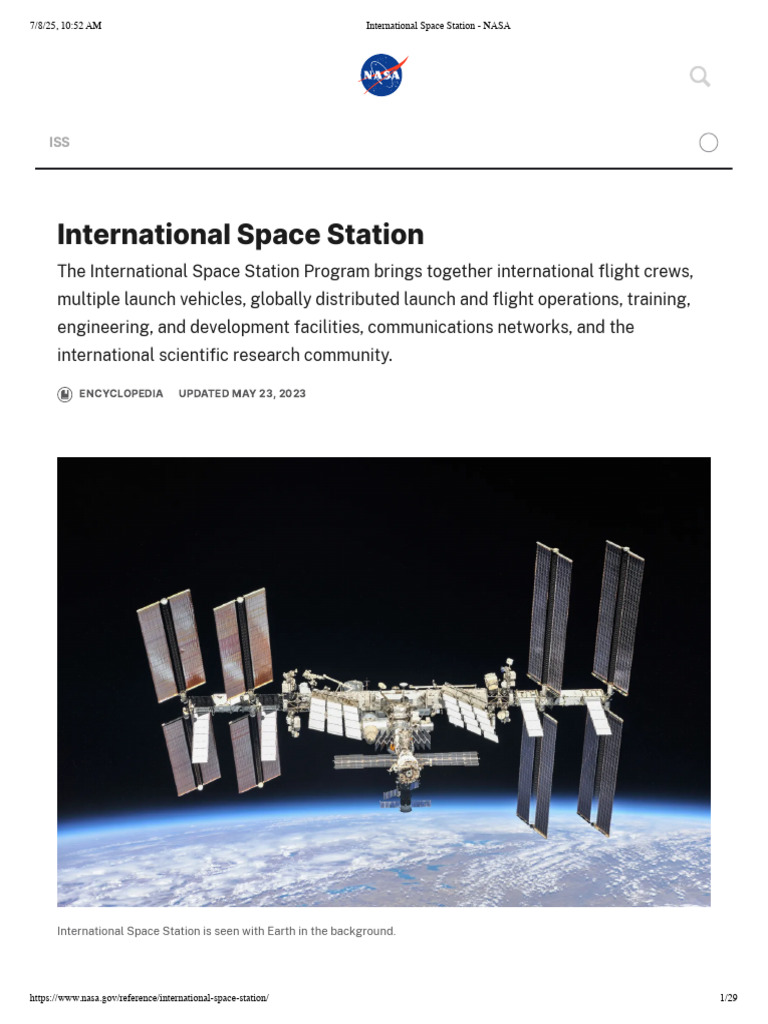 International Space Station Overview | PDF | International Space ...