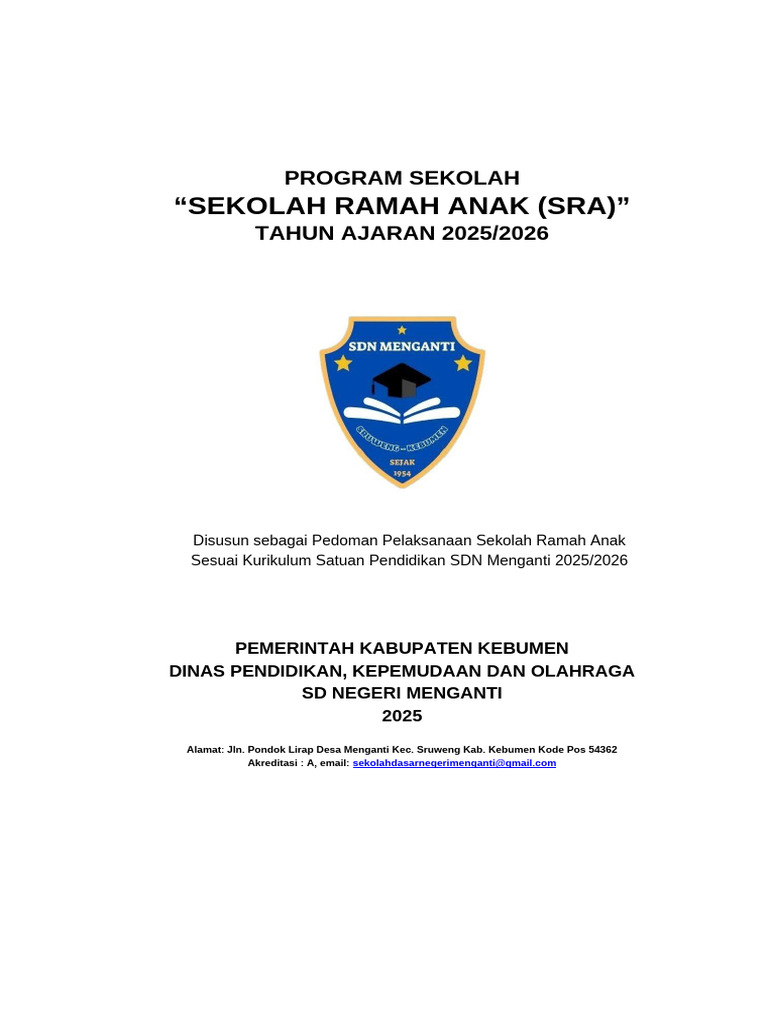 Program Sekolah Ramah Anak 2025/2026 | PDF