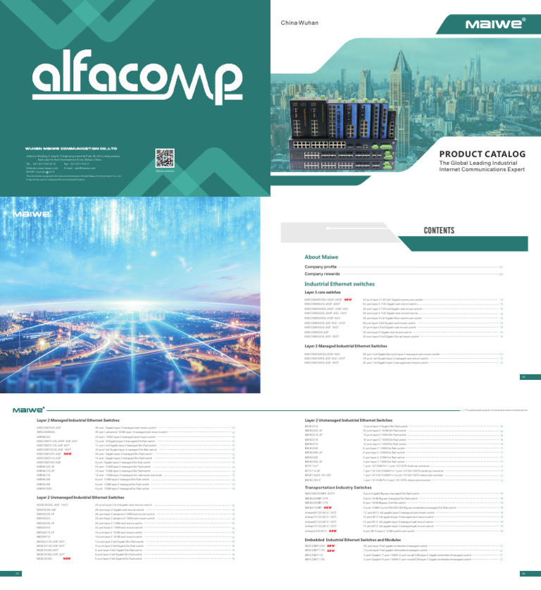 Maiwe Industrial Ethernet Switches Catalog | PDF | Network Switch ...
