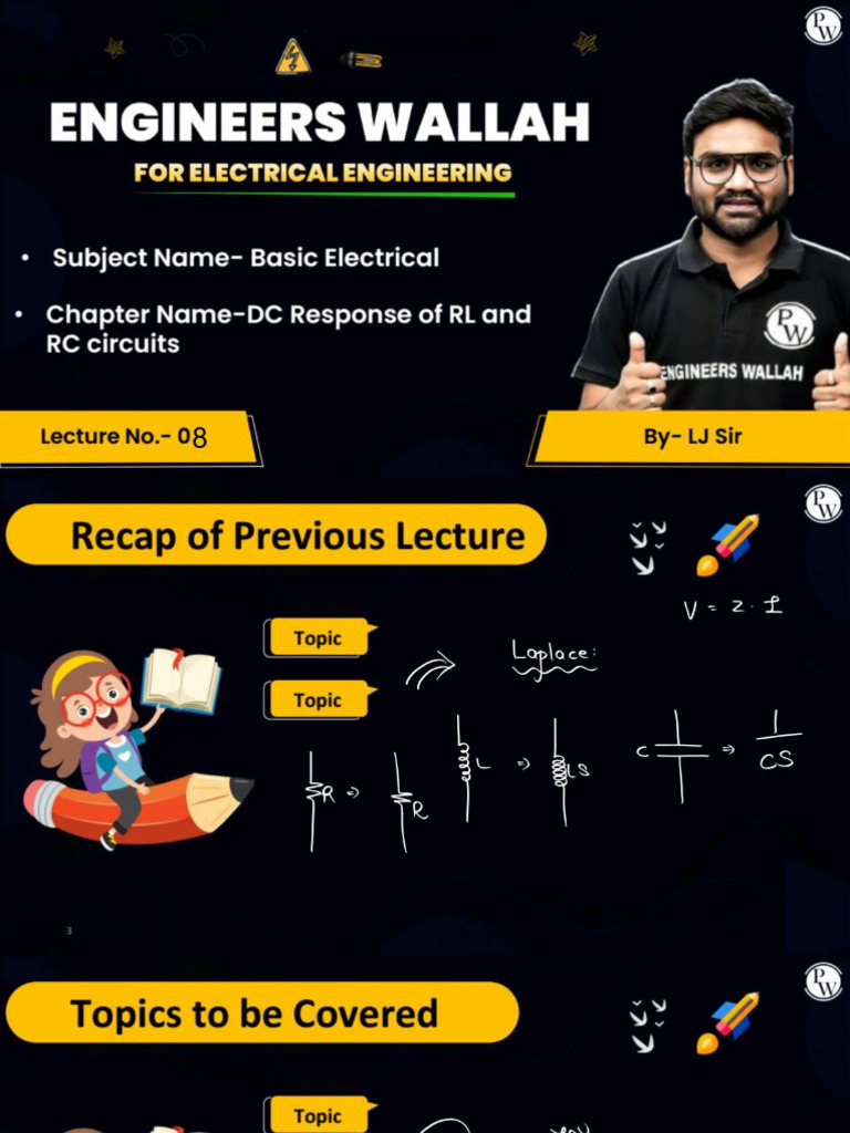 DC Response of RL and RC Circuits 08 - Class Notes | PDF