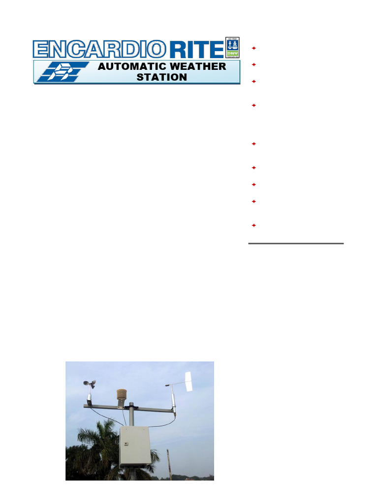 Encardio-rite EAWS-101 Weather Station | PDF | Meteorology | Sensor
