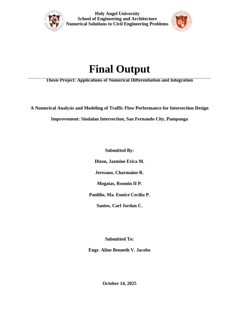 Traffic Flow Analysis Using Numerical Methods | PDF | Finite Difference ...