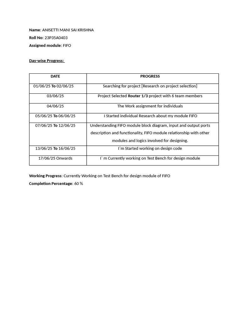 Workprogress Fifo | PDF