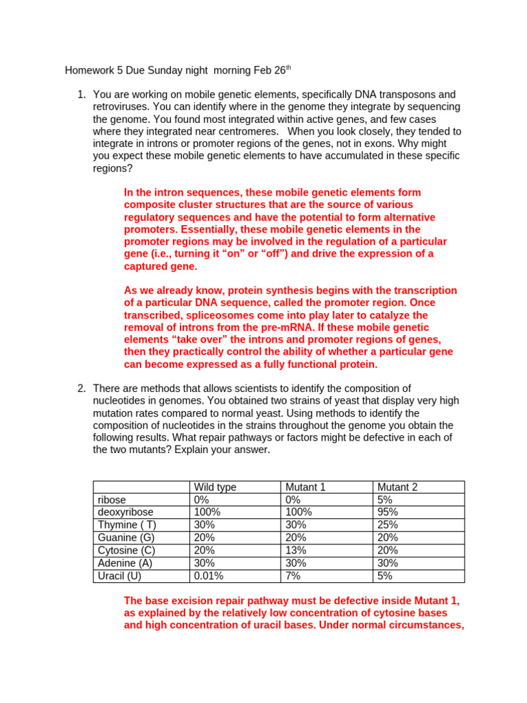 Homework 5 | PDF | Promoter (Genetics) | Gene