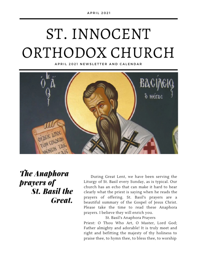 April 2021 Newsletter and Calendar | PDF | Easter | Jesus