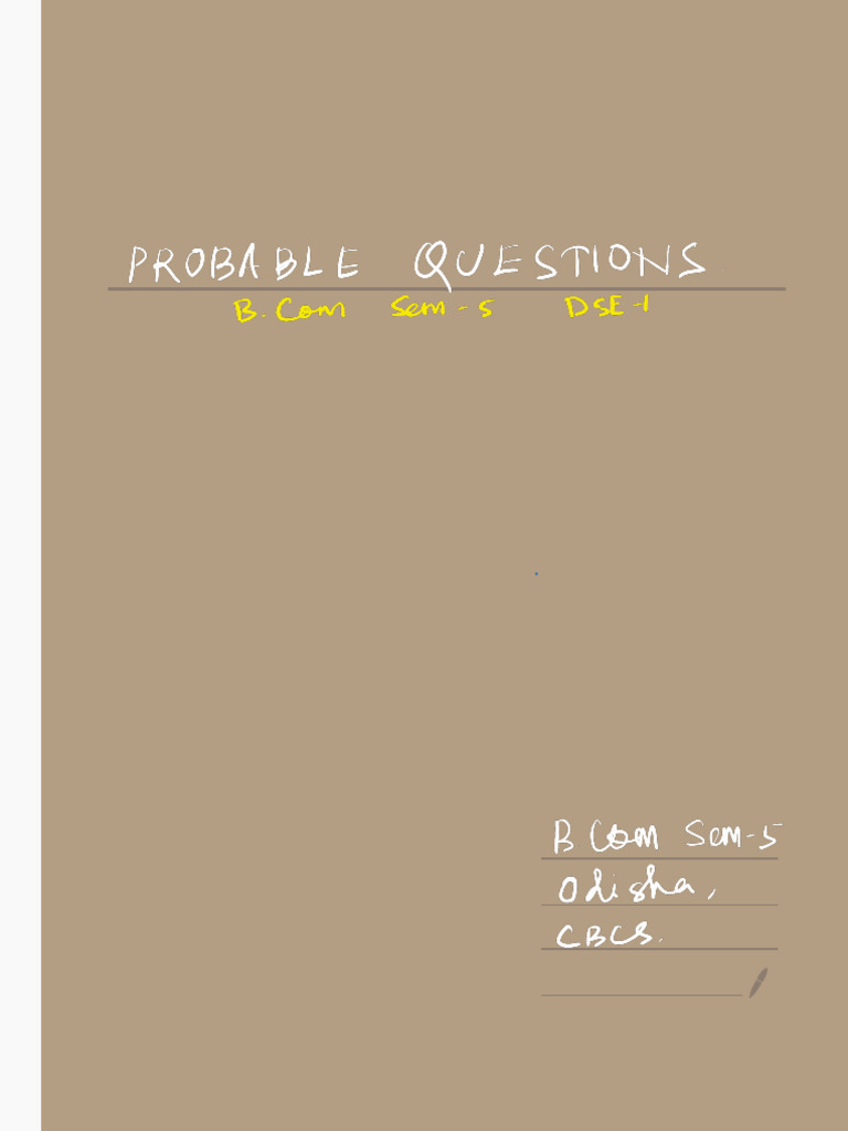 Probable Questions DSE-1 FMIS - 241014 - 175955 | PDF