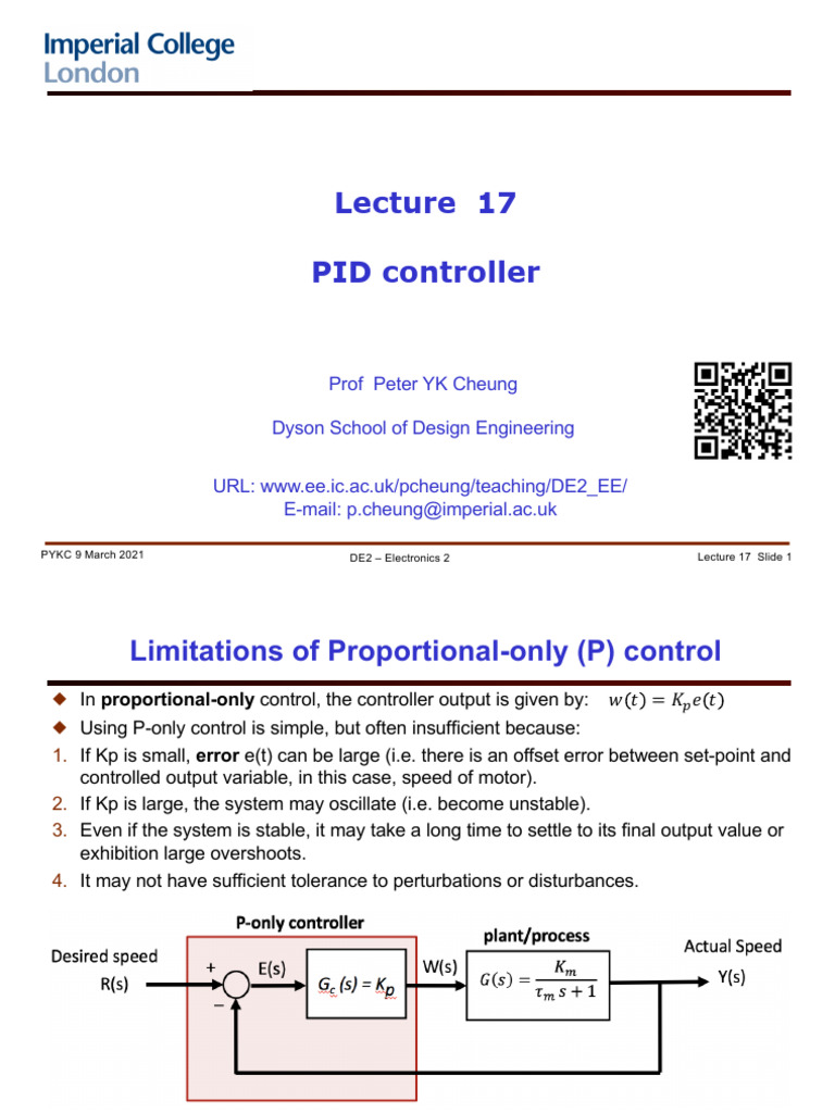 Lecture 17 - PID Controller (Slides) | PDF | Computer Engineering ...