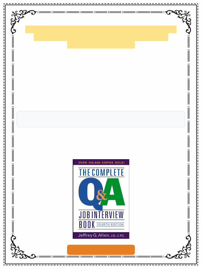 The Complete Q A Job Interview Book 4th Edition Jeffrey G. Allen Ebook ...