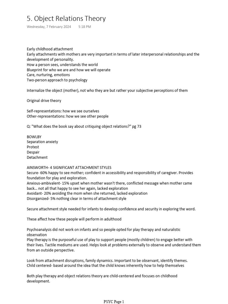 Understanding Early Childhood Attachment | PDF