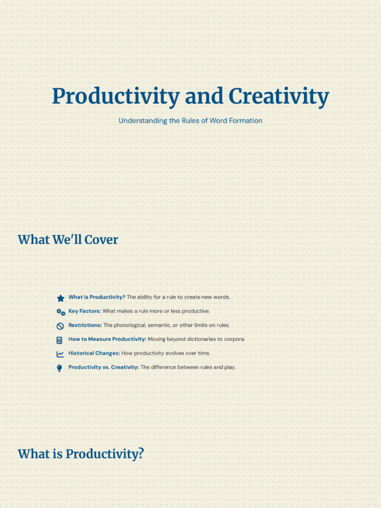 04 Productivity and Creativity in Morphology-Summary | PDF