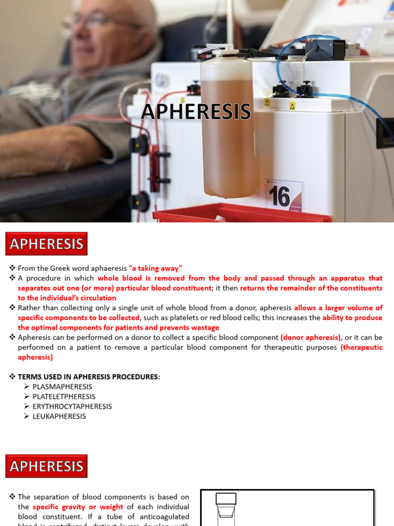 Understanding Apheresis Procedures | PDF | Blood Plasma | Tissue (Biology)