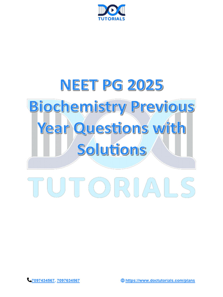 NEET PG PYQ 2025 Biochemistry | PDF | Anemia | Dna Repair