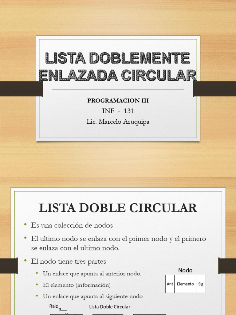 Implementación de Lista Doble Circular | PDF | Programación de ...