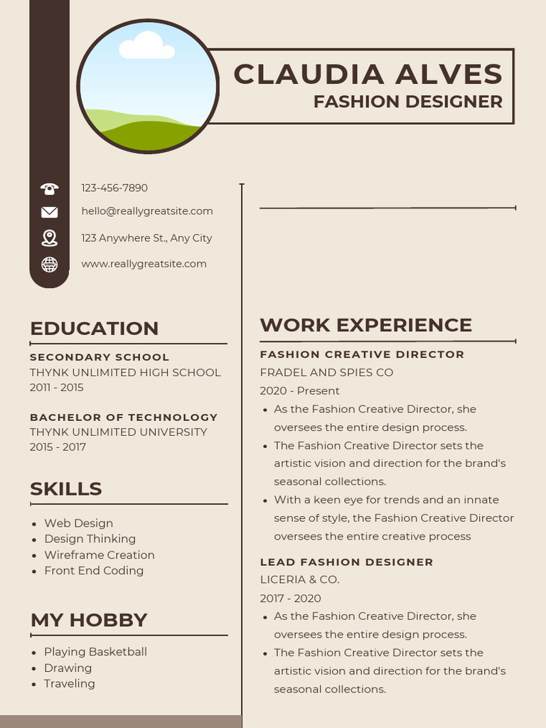 Claudia Alves: Fashion Designer Profile | PDF